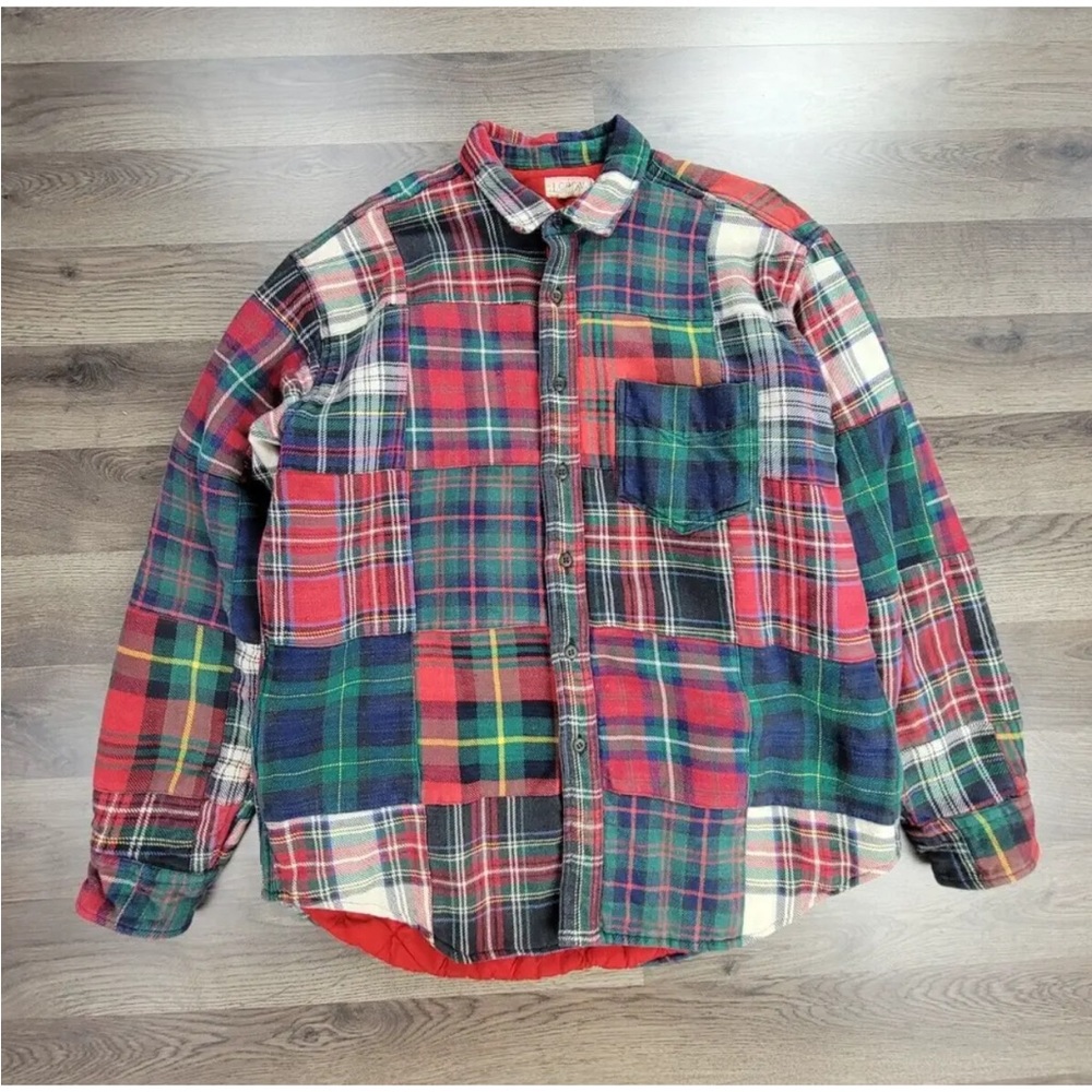 J. Crew Oarsman Vintage Mens Large Madras Patchwork Plaid Quilt Lined Jacket.